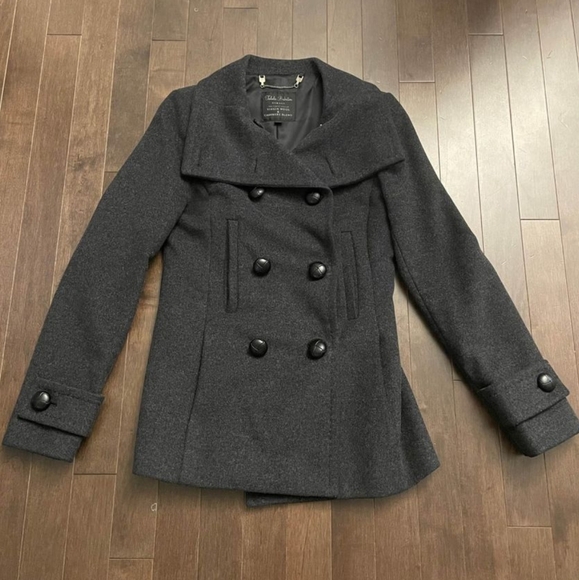 ARITZIA TALULA BABATON Howell Cashmere Virgin Wool Peacoat Charcoal Grey XS - Picture 3 of 8